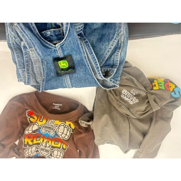 John Deere   overalls with super Mario bro short size 4-5 - Picture 3 of 4